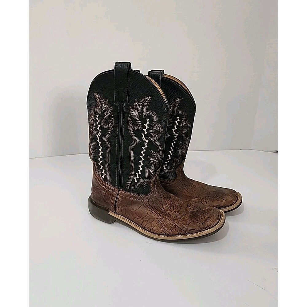 Smoky Mountain Boots Boys 5 Brown Black Western Cowboy Rodeo Leather Horses